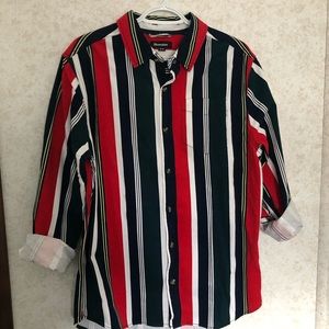 Stripped long sleeve casual shirt